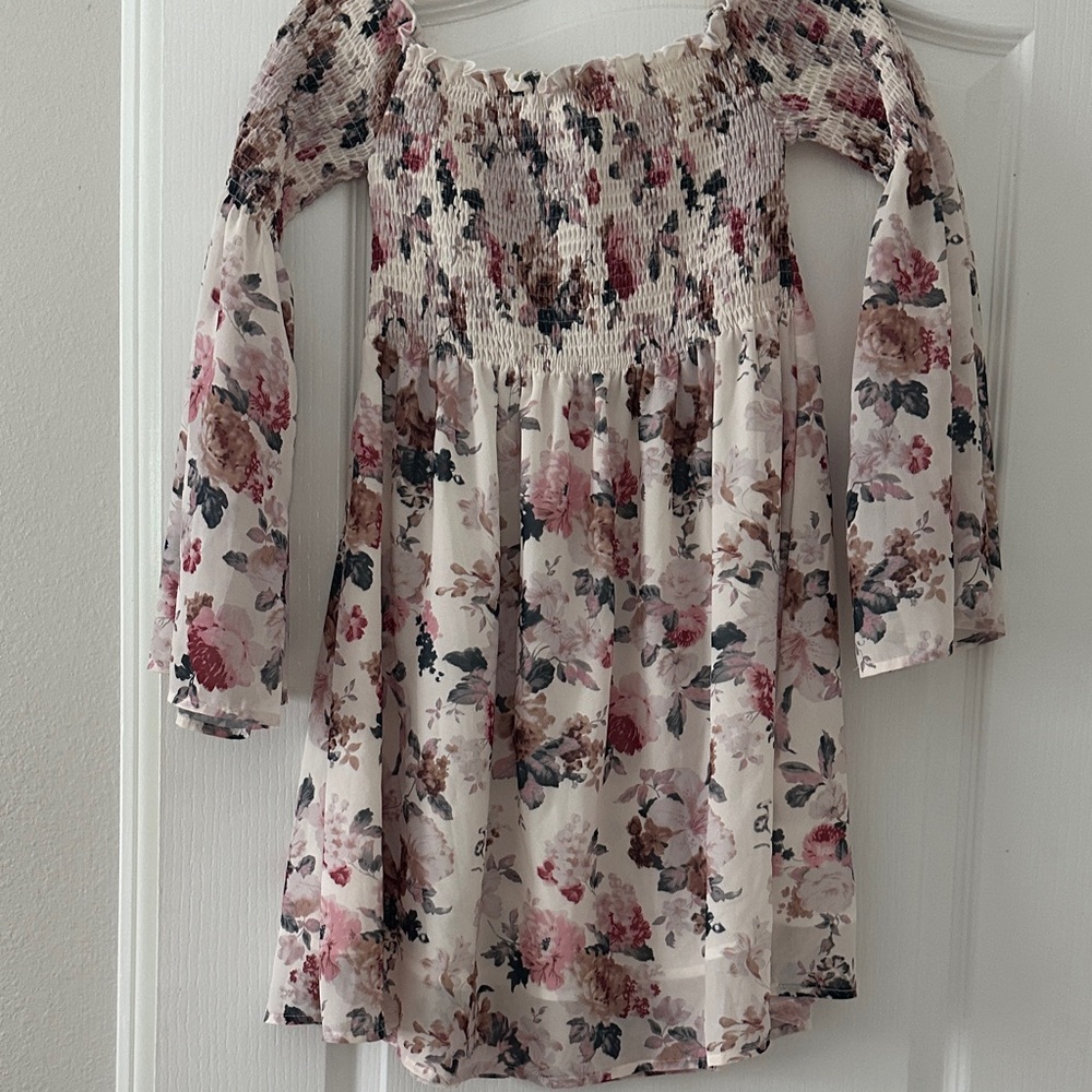Floral Smocked Off-Shoulder Dress